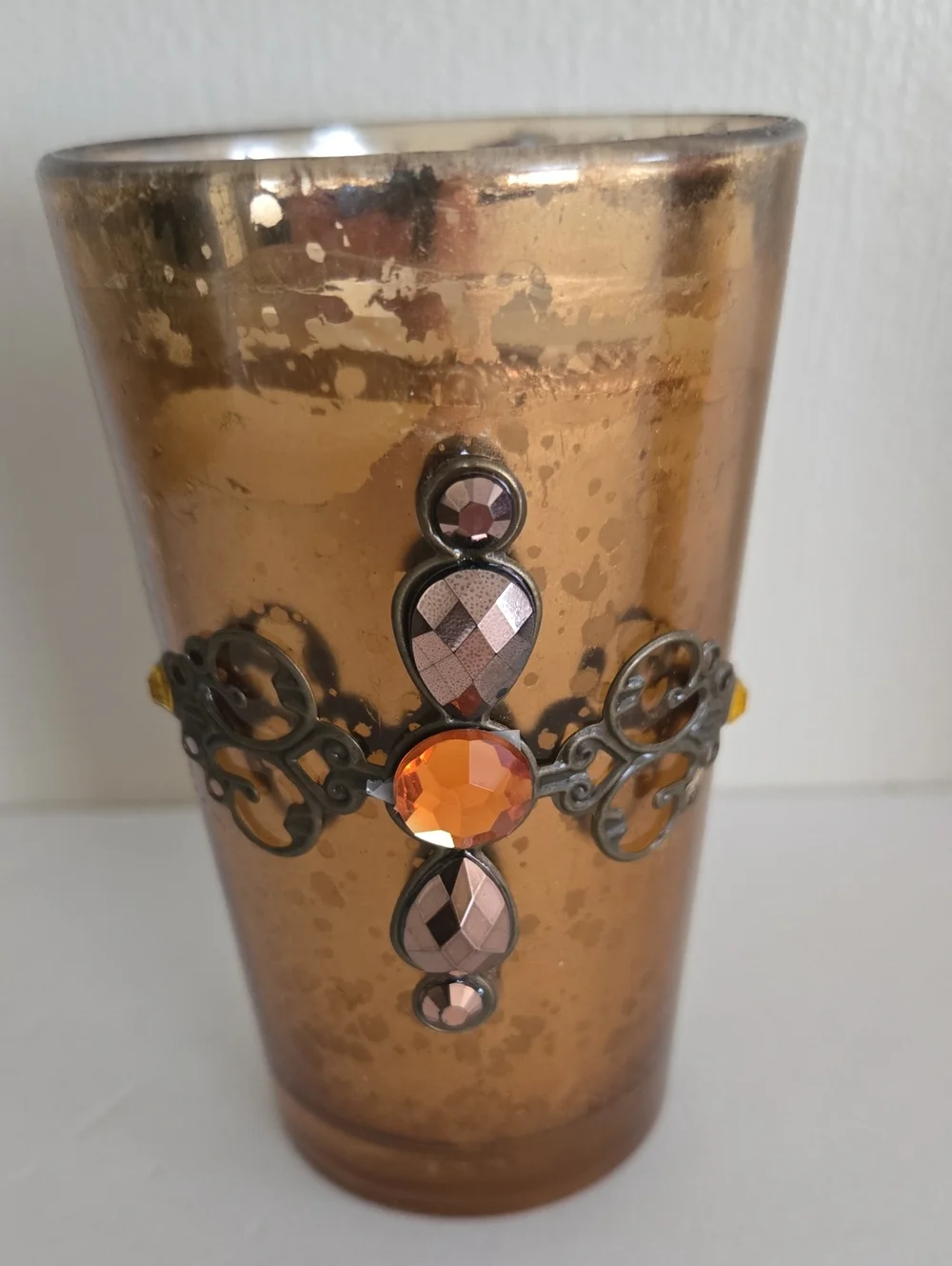Gold Cross Charms Candle